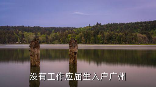 沒有工作應屆生入戶廣州