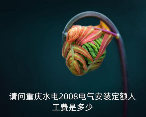 請問重慶水電2008電氣安裝定額人工費是多少