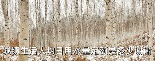 城鎮(zhèn)生活人均日用水量定額是多少謝謝