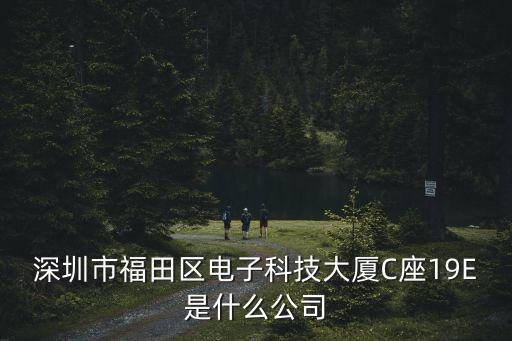 深圳市福田區電子科技大廈C座19E是什么公司