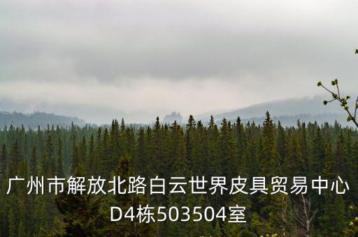 廣州市解放北路白云世界皮具貿易中心D4棟503504室