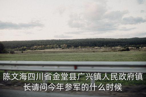 陳文海四川省金堂縣廣興鎮(zhèn)人民政府鎮(zhèn)長請問今年參軍的什么時候