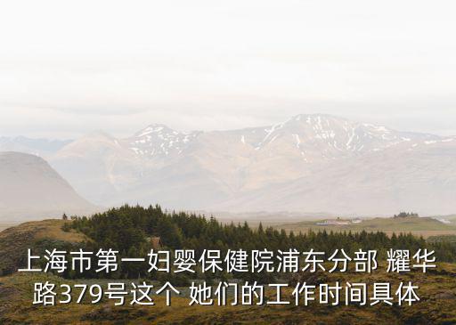 上海市第一婦嬰保健院浦東分部 耀華路379號這個 她們的工作時間具體