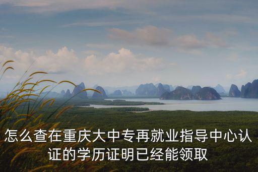 怎么查在重慶大中專再就業指導中心認證的學歷證明已經能領取