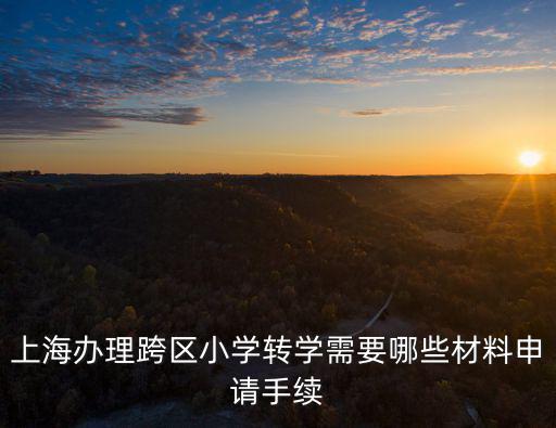 上海辦理跨區(qū)小學(xué)轉(zhuǎn)學(xué)需要哪些材料申請(qǐng)手續(xù)