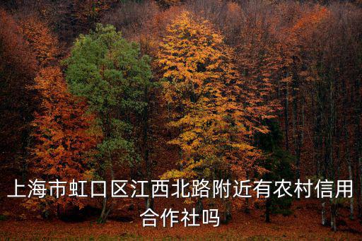 上海市信用促進會，上海市虹口區江西北路附近有農村信用合作社嗎