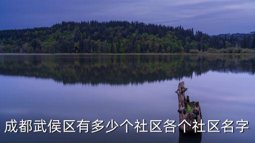 成都武侯區(qū)有多少個(gè)社區(qū)各個(gè)社區(qū)名字