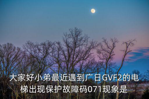 大家好小弟最近遇到廣日GVF2的電梯出現保護故障碼071現象是
