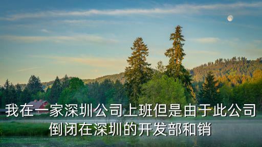 我在一家深圳公司上班但是由于此公司倒閉在深圳的開發部和銷