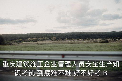 重慶建筑施工企業(yè)管理人員安全生產(chǎn)知識(shí)考試 到底難不難 好不好考 B