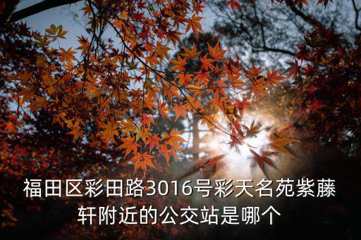 福田區彩田路3016號彩天名苑紫藤軒附近的公交站是哪個