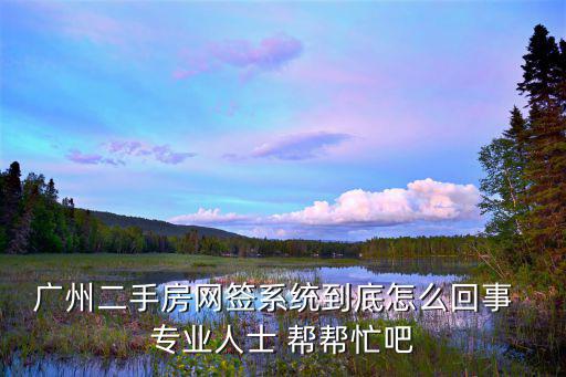 廣州二手房網(wǎng)簽系統(tǒng)到底怎么回事  專業(yè)人士 幫幫忙吧