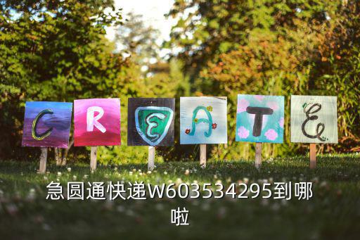 急圓通快遞W603534295到哪啦