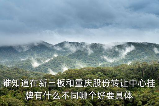 誰知道在新三板和重慶股份轉(zhuǎn)讓中心掛牌有什么不同哪個好要具體