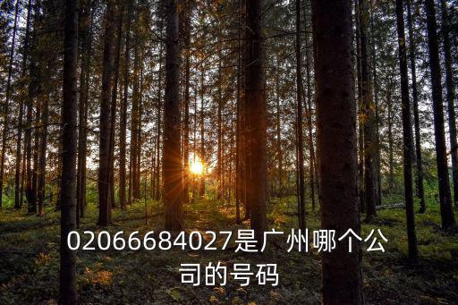 02066684027是廣州哪個公司的號碼