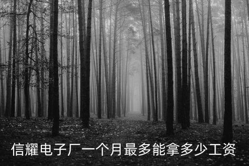 信耀電子廠一個月最多能拿多少工資
