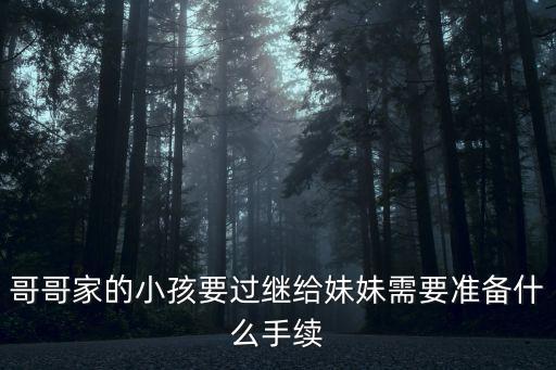 哥哥家的小孩要過繼給妹妹需要準備什么手續