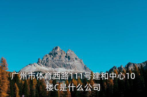 廣州市體育西路111號建和中心10樓C是什么公司