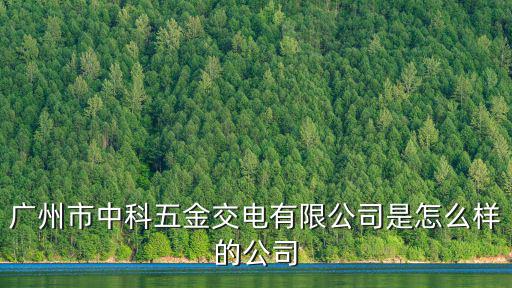 廣州市中科五金交電有限公司是怎么樣的公司