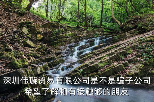 深圳偉璇貿易有限公司是不是騙子公司希望了解和有接觸夠的朋友