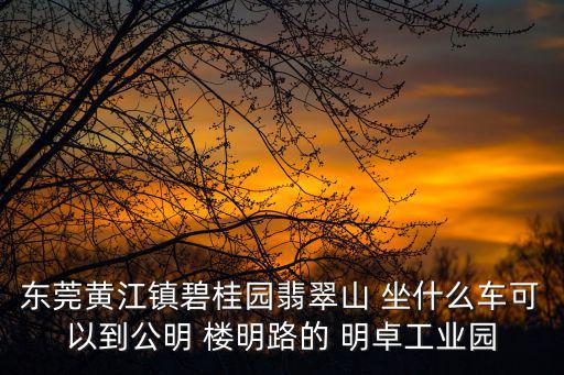 東莞黃江鎮(zhèn)碧桂園翡翠山 坐什么車可以到公明 樓明路的 明卓工業(yè)園