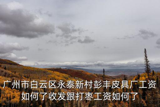 廣州市白云區永泰新村彭豐皮具廠工資如何了收發跟打棗工資如何了