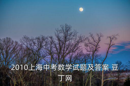 2010上海中考數學試題及答案 豆丁網