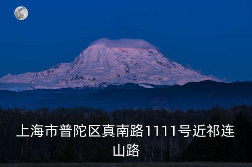 上海市普陀區真南路1111號近祁連山路