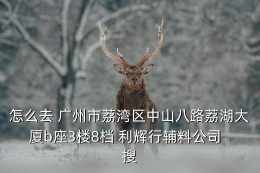 怎么去 廣州市荔灣區中山八路荔湖大廈b座3樓8檔 利輝行輔料公司  搜