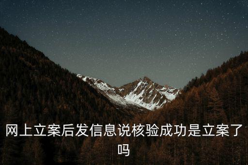 網上立案后發信息說核驗成功是立案了嗎