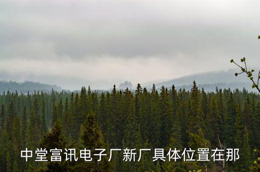 中堂富訊電子廠新廠具體位置在那