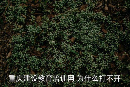 重慶建設教育培訓網 為什么打不開