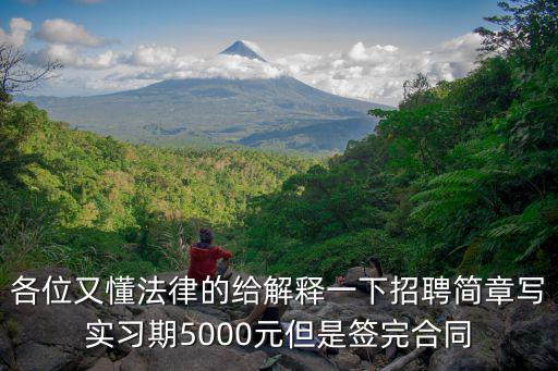 各位又懂法律的給解釋一下招聘簡章寫實習期5000元但是簽完合同