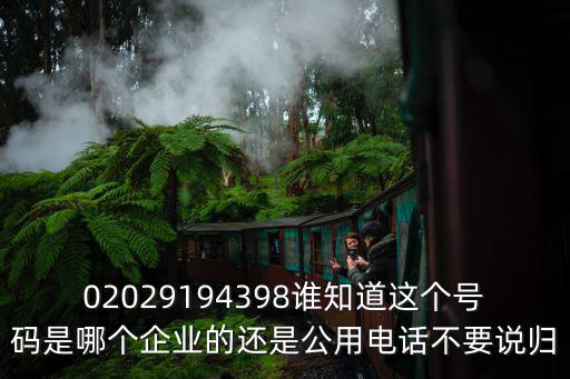 02029194398誰知道這個號碼是哪個企業的還是公用電話不要說歸