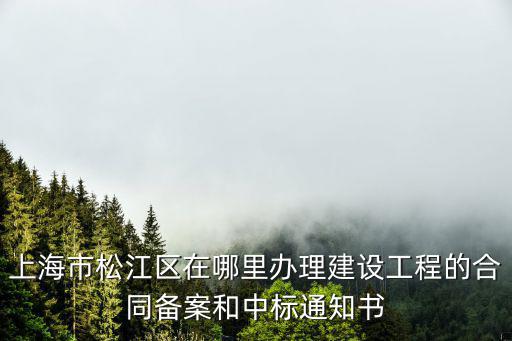 上海市松江區(qū)在哪里辦理建設(shè)工程的合同備案和中標(biāo)通知書