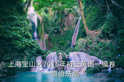 上海寶山區2016年初三英語一模卷一道語法題