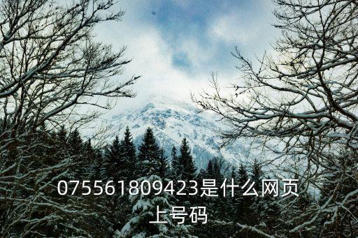 075561809423是什么網頁上號碼