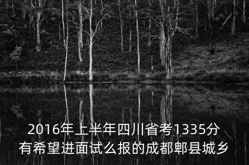 2016年上半年四川省考1335分有希望進面試么報的成都郫縣城鄉