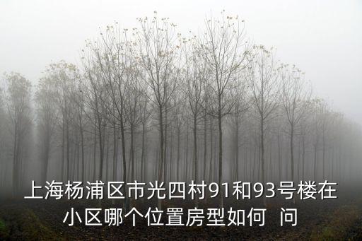 上海楊浦區(qū)市光四村91和93號樓在小區(qū)哪個位置房型如何  問