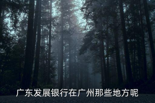 廣東發展銀行在廣州那些地方呢