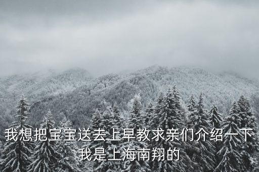 我想把寶寶送去上早教求親們介紹一下我是上海南翔的