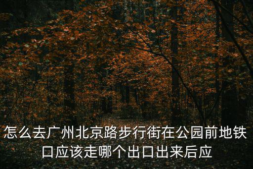 怎么去廣州北京路步行街在公園前地鐵口應該走哪個出口出來后應