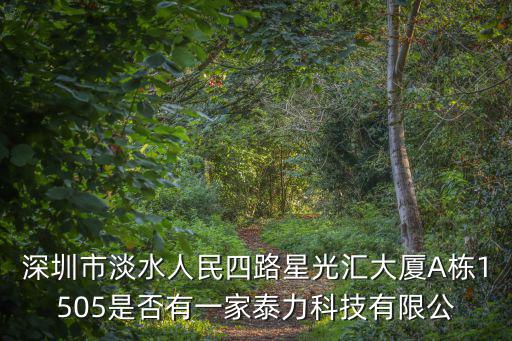 深圳市淡水人民四路星光匯大廈A棟1505是否有一家泰力科技有限公