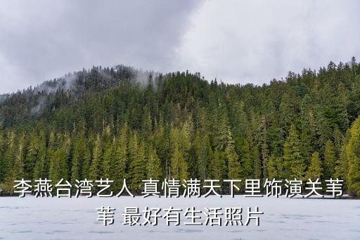 李燕臺灣藝人 真情滿天下里飾演關葦葦 最好有生活照片