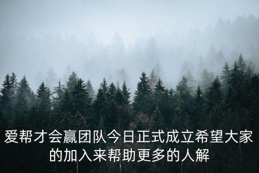 愛幫才會贏團隊今日正式成立希望大家的加入來幫助更多的人解