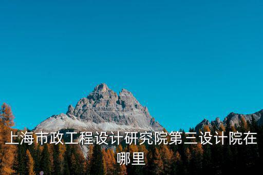 上海市政設計院 海南，上海市政工程設計研究院第三設計院在哪里