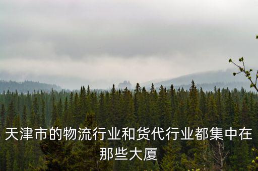 天津市的物流行業和貨代行業都集中在那些大廈