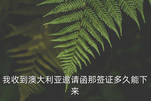 上海市政府照片，我收到澳大利亞邀請函那簽證多久能下來