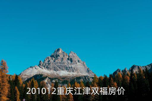201012重慶江津雙福房價
