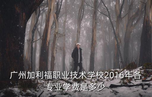 廣州加利福職業技術學校2016年各專業學費是多少